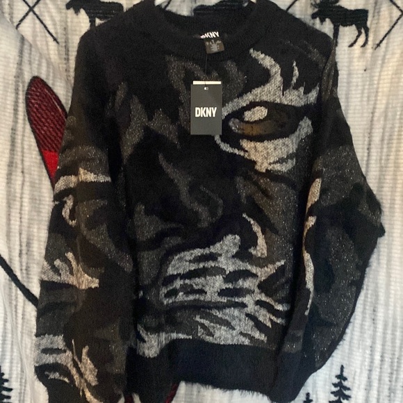 DKNY smoke grey balloon long sleeved sweater - Picture 4 of 9